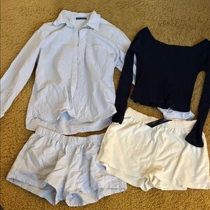 Set of 4 Brandy Melville shirts and shorts